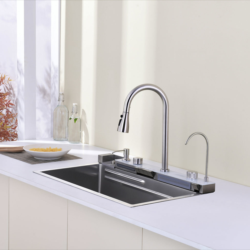 30 x 18 Inch Stainless Steel Smart kitchen Sink With Temperature Display