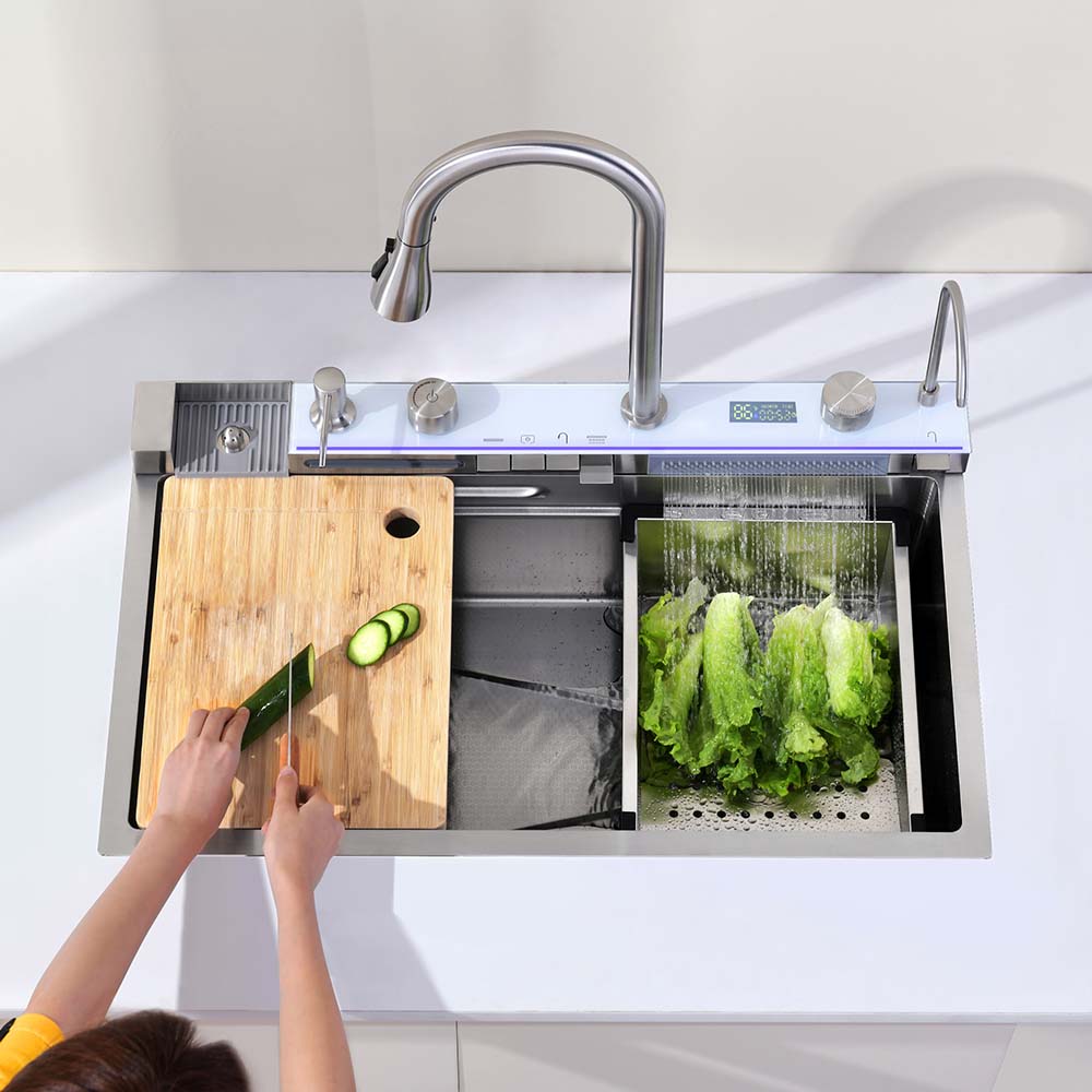 33 x 18 Inch Stainless Steel Smart kitchen Sink With Cup Cleaner