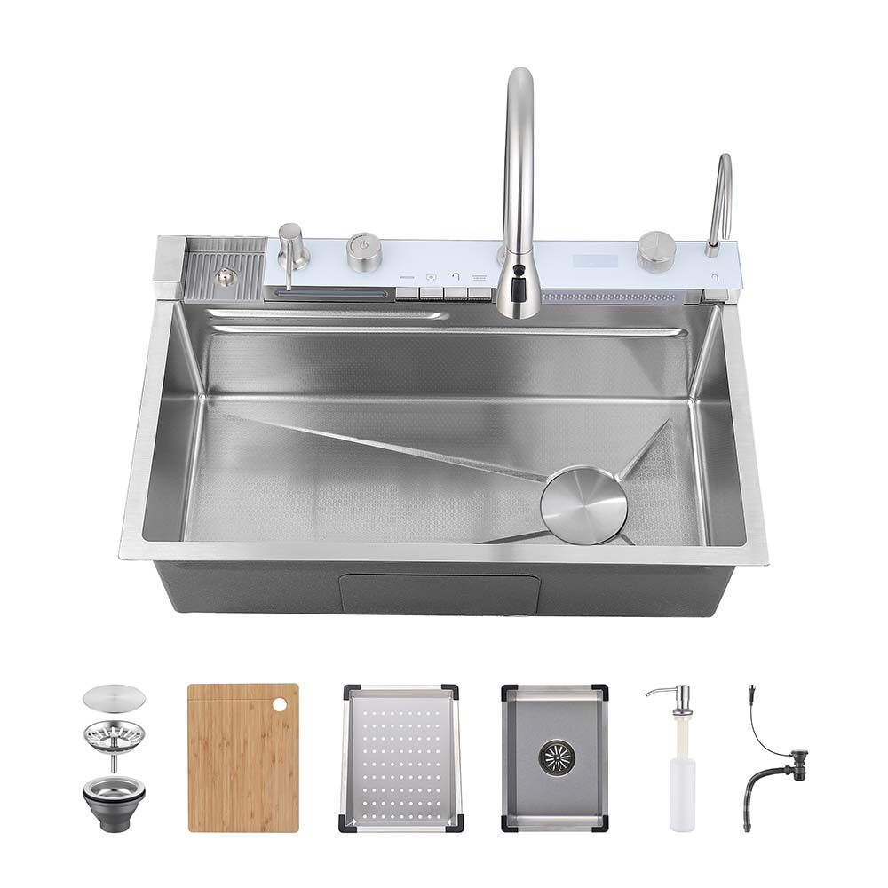 33 x 18 Inch Stainless Steel Smart kitchen Sink With Cup Cleaner