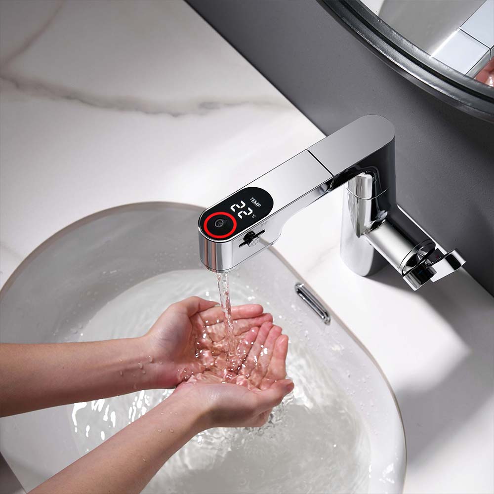 Contemporary Single-Hole Deck Mounted Faucet, Multi-Functional Faucet