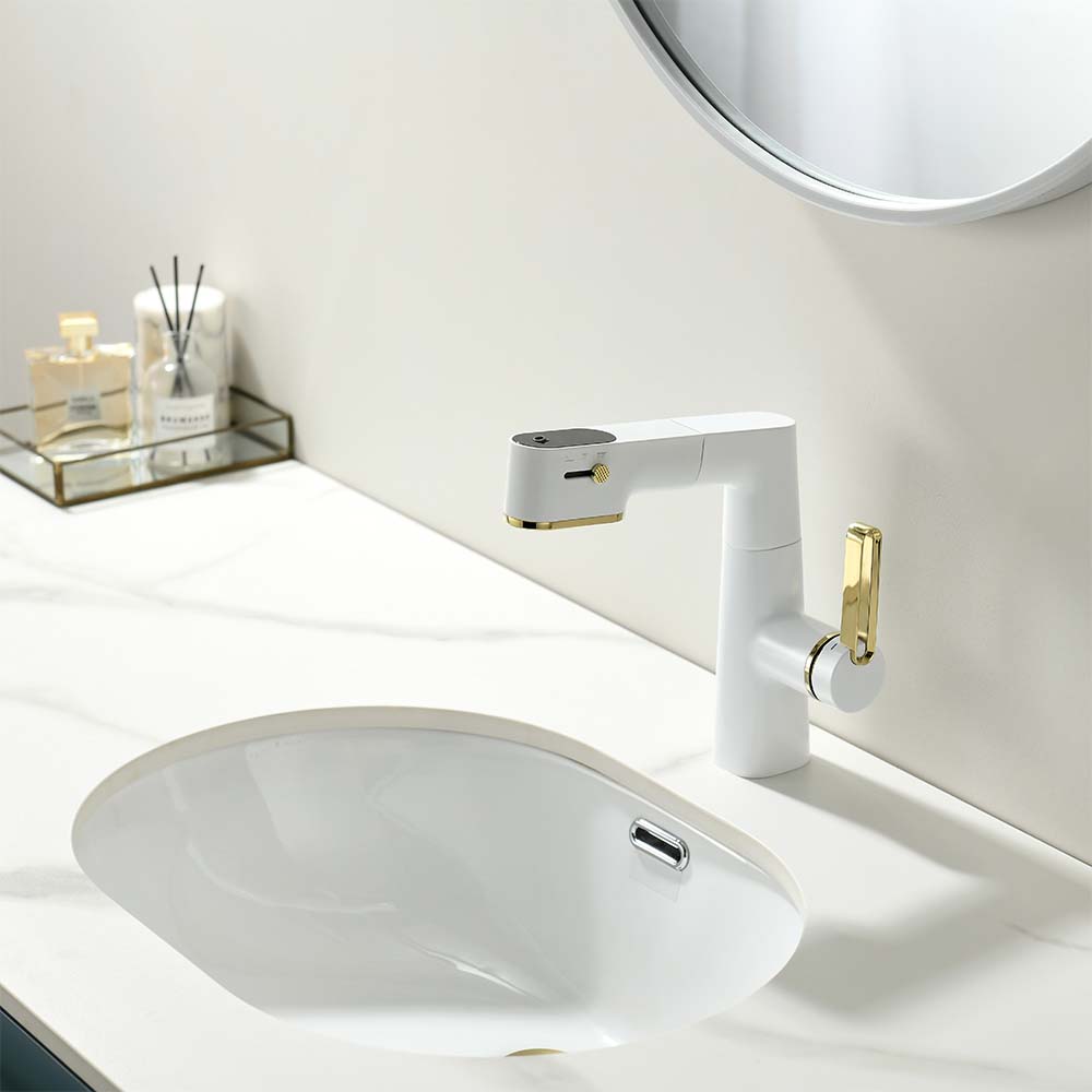 Contemporary Single-Hole Deck Mounted Faucet, Multi-Functional Faucet