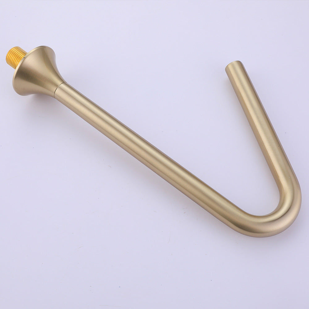 Deck Mounted Dual Cross Handles Bathroom Sink Faucet