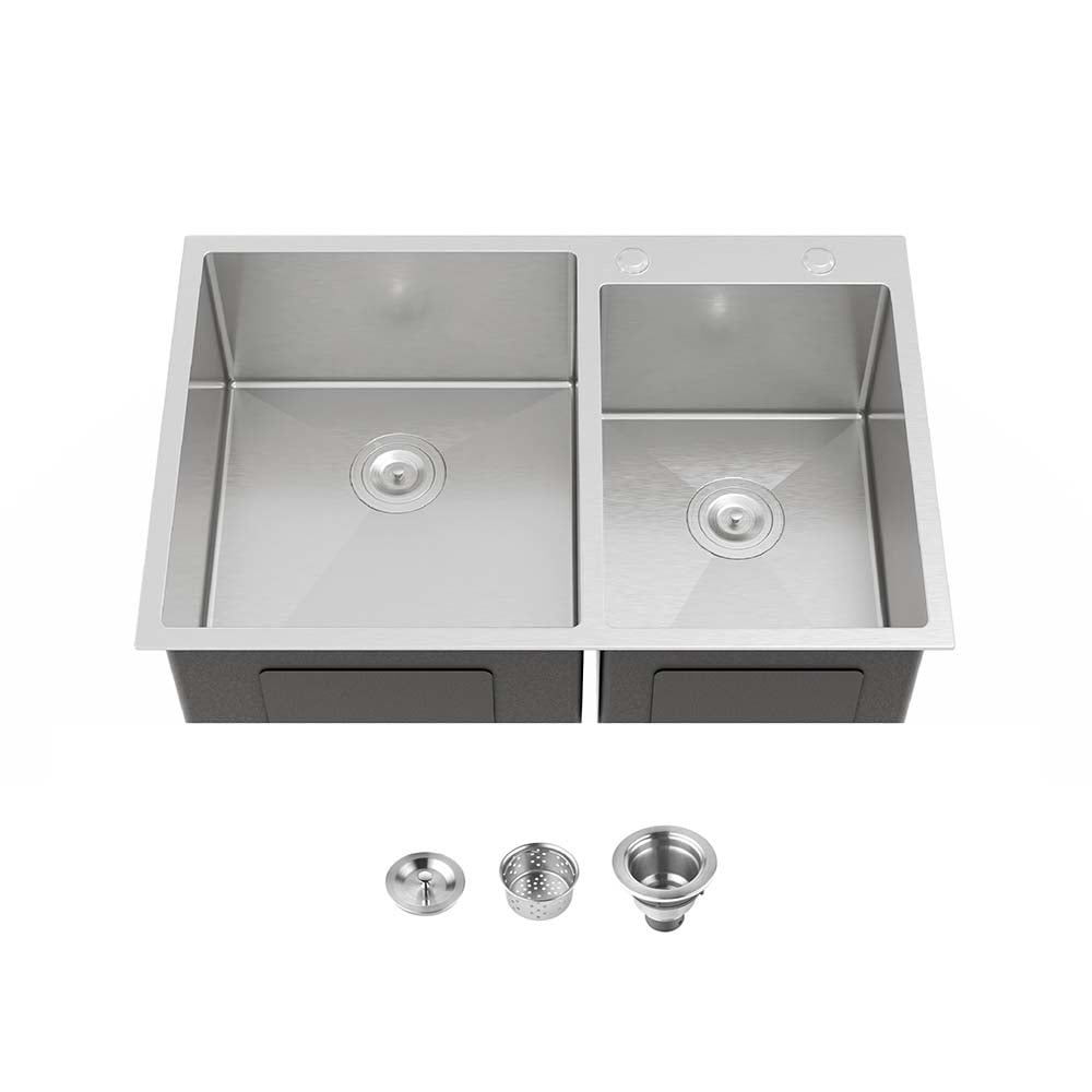 33 x 19 Inch Double Bowl Workstation Stainless Steel Kitchen Sink Set