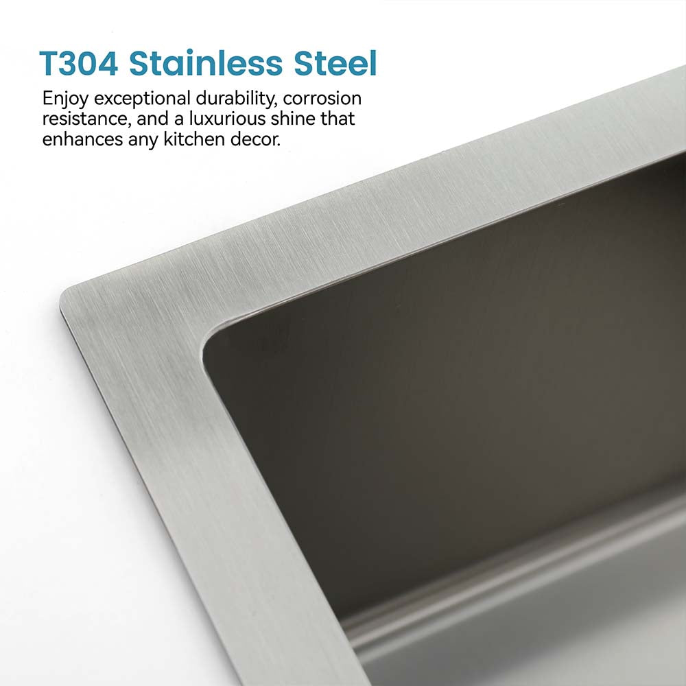 33 x 19 Inch Double Bowl Workstation Stainless Steel Kitchen Sink Set