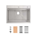 30 x 22 Inch Brushed Stainless Steel Single Bowl Large Kitchen Sink