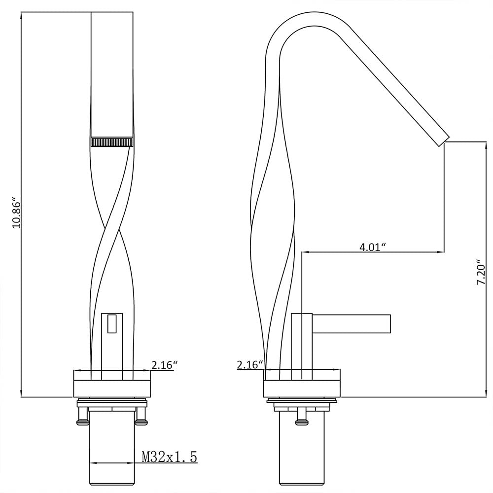 Modern Single Hole Single Handle Waterfall Bathroom Basin Faucet