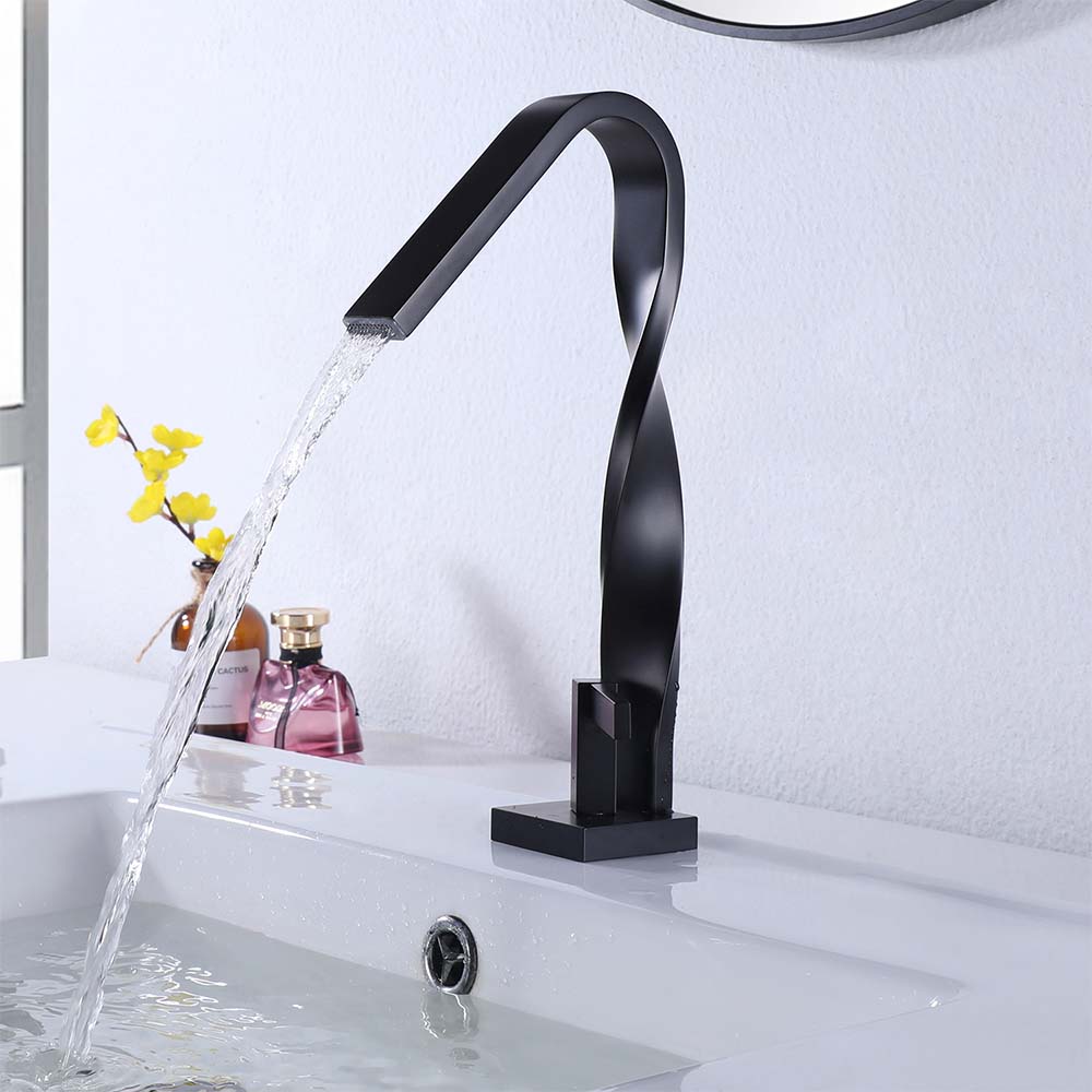 Modern Single Hole Single Handle Waterfall Bathroom Basin Faucet