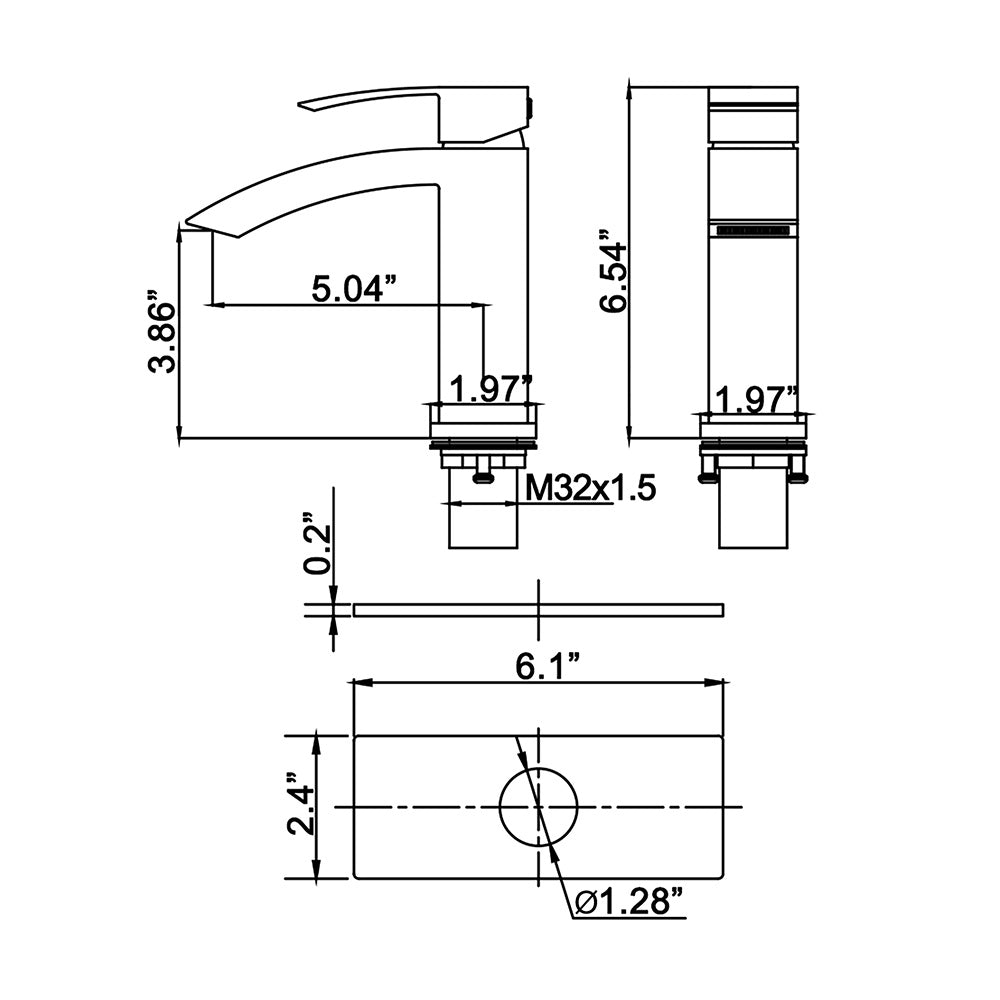 Modland Deck Mounted Single Hole Bathroom Gold Faucet