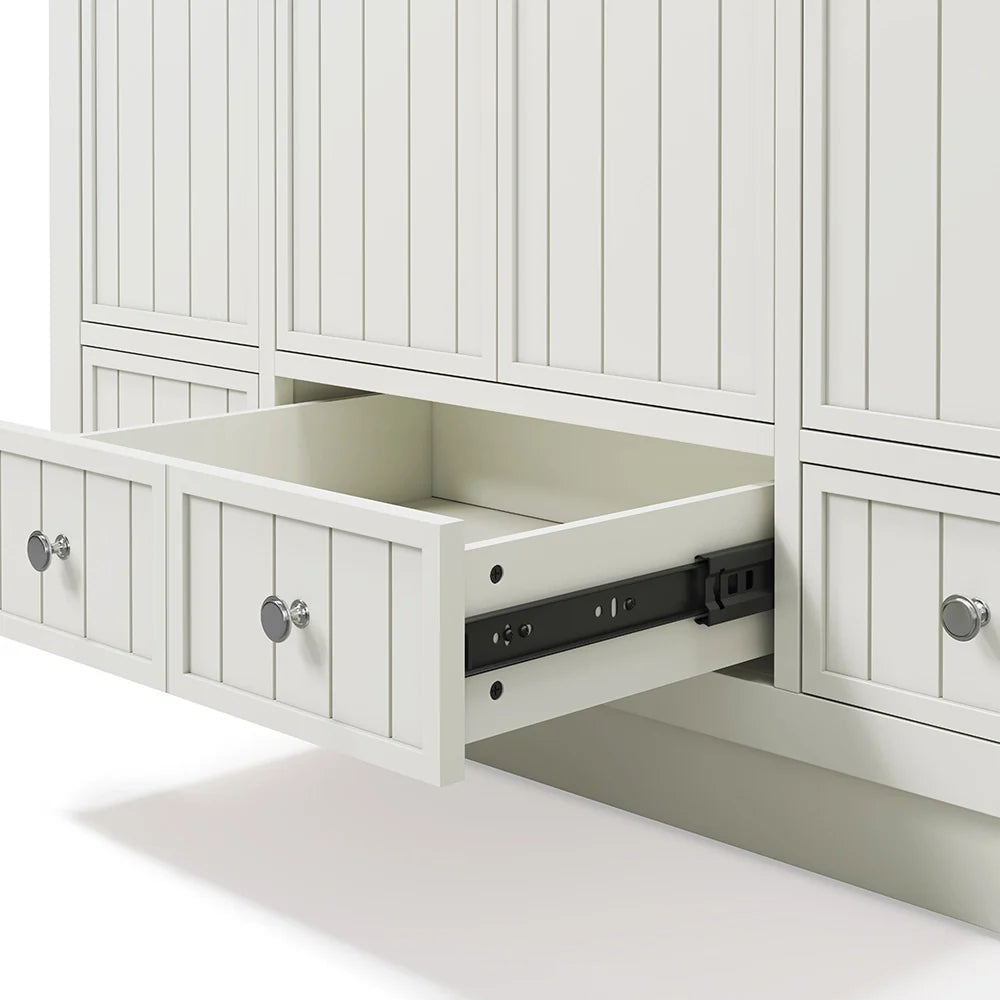 48 Inch White Fully Assembled Freestanding Bathroom Vanity With Overflow & Quartz