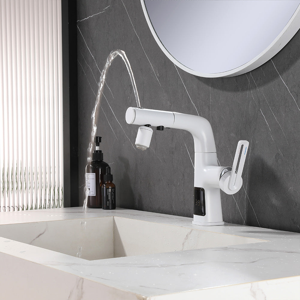 Multi-Functional Deck Mounted Industrial Single-Handle Bathroom Faucet