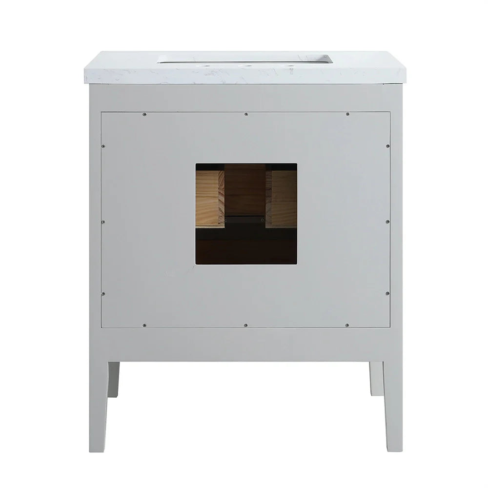 Fully Assembled 30 Inch Freestanding Bathroom Vanity with Single Sink
