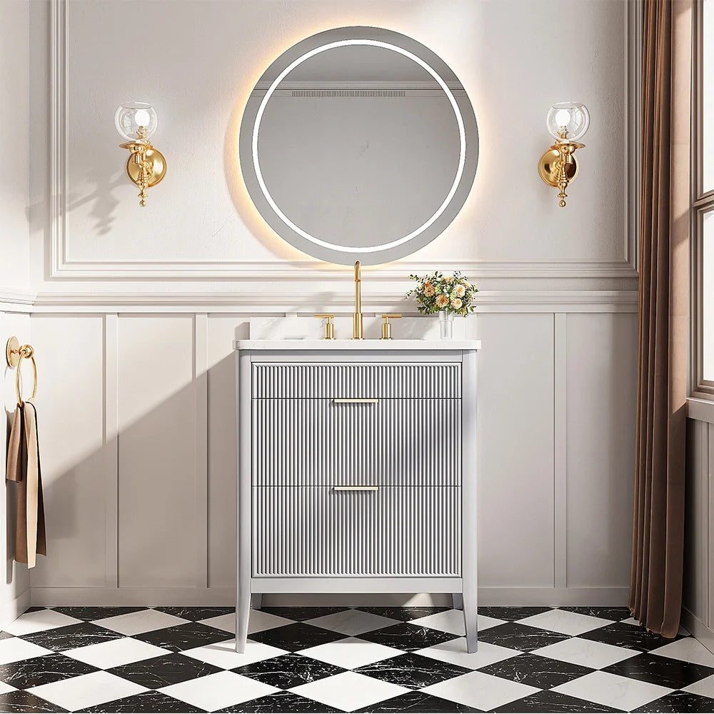 Fully Assembled 30 Inch Freestanding Bathroom Vanity with Single Sink