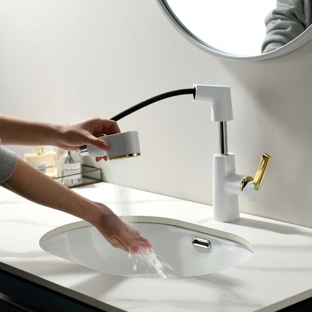 Contemporary Single-Hole Deck Mounted Faucet, Multi-Functional Faucet