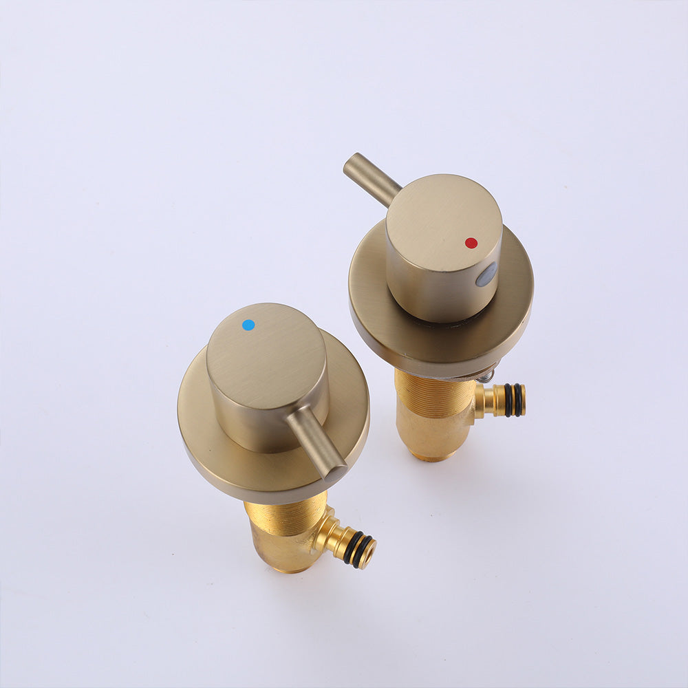 Deck Mounted Widespread Bathroom Faucet with Dual Handles